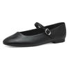 Riemchenballerina TAMARIS, Damen, Gr. 37, schwarz, Lederimitat, unifarben, klassisch, Schuhe, Blockabsatz, Businessschuh, Flats in veganer Verarbeitung