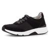 Keilsneaker GABOR ROLLINGSOFT, Damen, Gr. 42, schwarz, Textil, Veloursleder, unifarben, sportlich, Schuhe, Freizeitschuh, Halbschuh, Schnürschuh, Logoschriftzug an der Ferse