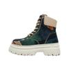 Schnürstiefelette DOGO "Nimble Platform Boot Petals Damen Stiefeletten", Damen, Gr. 40, Normalschaft, blau, Textil, Schuhe, Vegan