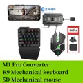 Kit tastiera da gioco meccanica 5 in 1 Set tastiera con una sola mano Convertitore mouse meccanico per giocatori 5D Convertitore per giochi mobili Pro K9