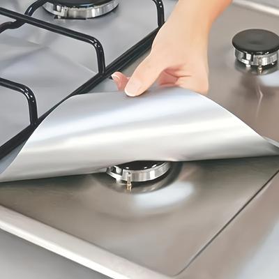 TEMU 4pcs Fiberglass Gas Stove Protective Pad, Reusable Stove Burner Cover, Non Stick, Heat-resistant Pad, Kitchen Cleaning Accessories, Anti Oil And Anti Stain, Kitchen Tools