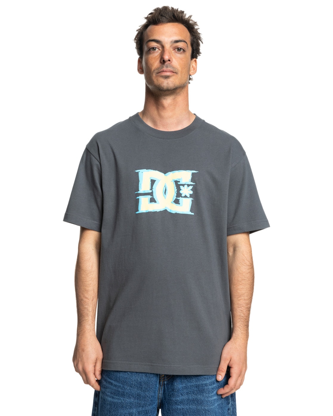 T-Shirt DC SHOES "Big Deal Star", Damen, Gr. S, grau (magnet), Obermaterial: 75% Baumwolle, 25% Baumwolle;, Shirts T-Shirt