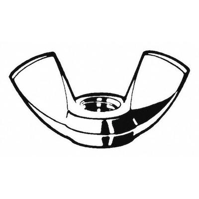 ZORO SELECT U16251.025.0001 Wing Nut, 1/4"-28, Steel, Zinc Plated, 0.47 in Ht,