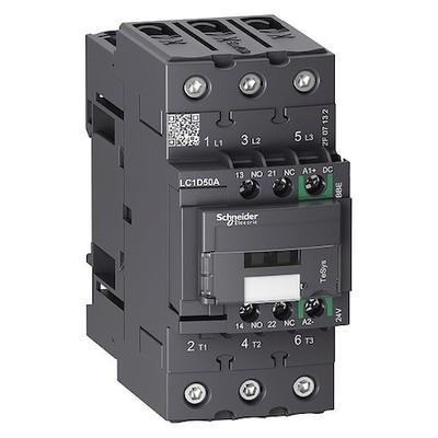 SCHNEIDER ELECTRIC LC1D50ABBE IEC Magnetic Contactor, 3 Poles, 24 V DC, 50 A,