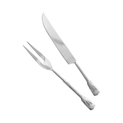Gauri Kohli Bolivia Carving Knife & Meat Fork Set - Shiny steel