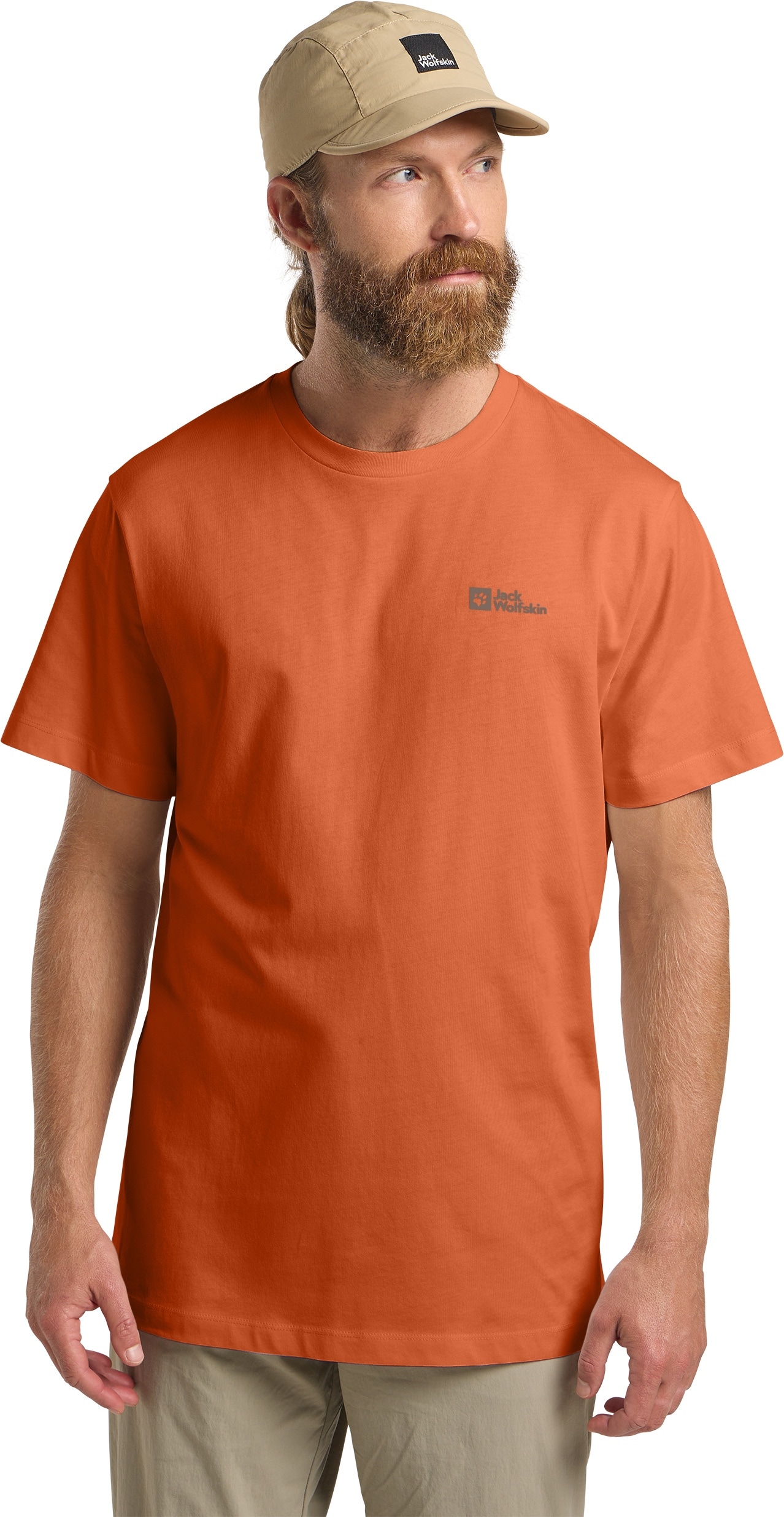 T-Shirt JACK WOLFSKIN "ESSENTIAL T M", Damen, Gr. XL (54/56), orange (burnt, orange), Obermaterial: 100% BAUMWOLLE ; Kontrast:100% BAUMWOLLE, Shirts T-Shirt