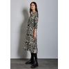 Midikleid STREET ONE, Damen, Gr. 38, EURO-Größen, schwarz, Stoff, 100% Viskose, gemustert, casual, normal lang, Rundhals, 3/4-Ärmel Bündchen, Kleider, aus Viskose