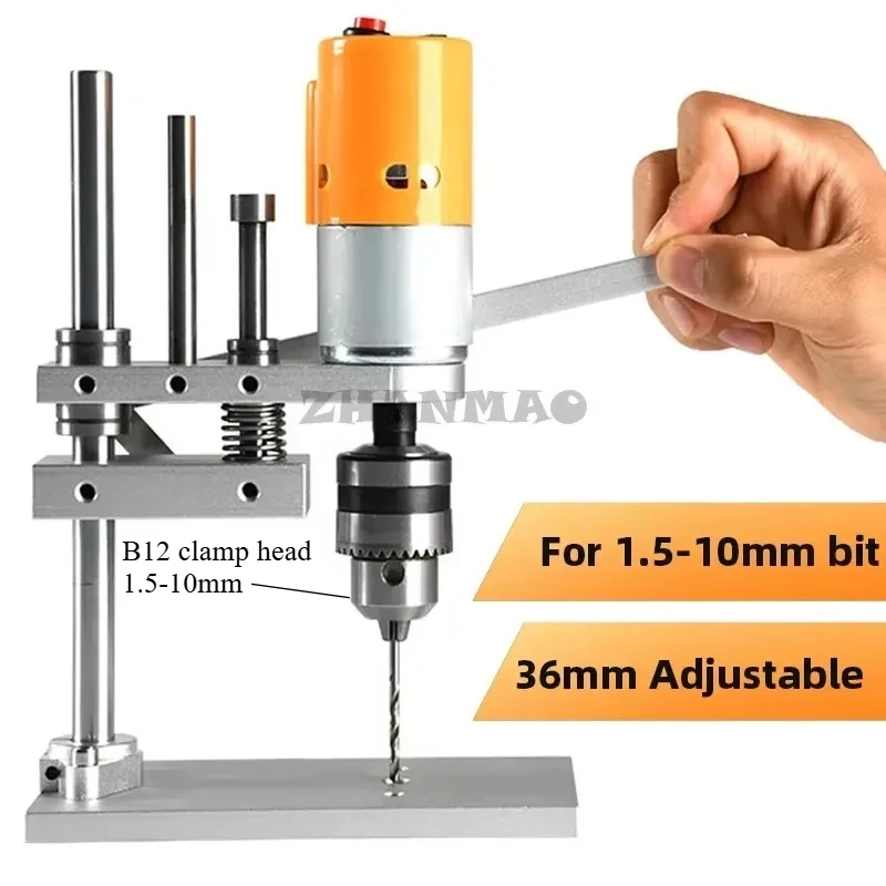 DIY Mini-Tischbohrmaschine JM802 Holzbearbeitung Bohren PCB Bohren 775 Motor Mini Jade Desktop Mini Bohrer Image