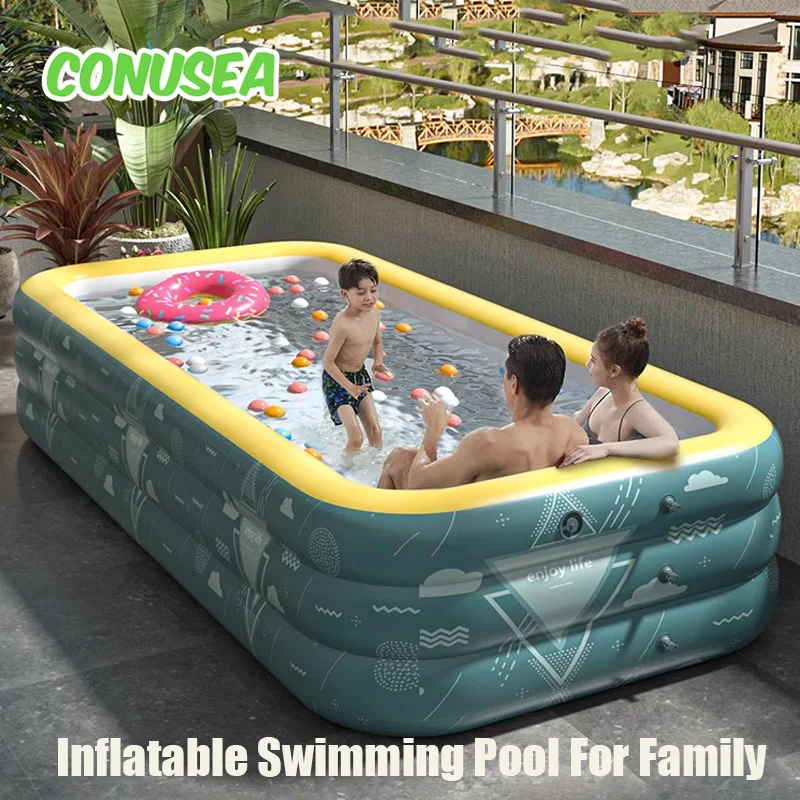 2,1 m Schwimmbäder Sommer Wasserspiel zeug Spiele aufblasbare Pool Falten Baby Bad Eimer Kinder Familie Kinder Plans ch becken Geschenke Image