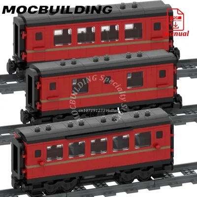 Stadt Wagon Auto Passagier Fach Zug Modell Display Eisenbahn Zubehör MOC Gebäude Block DIY Ziegel