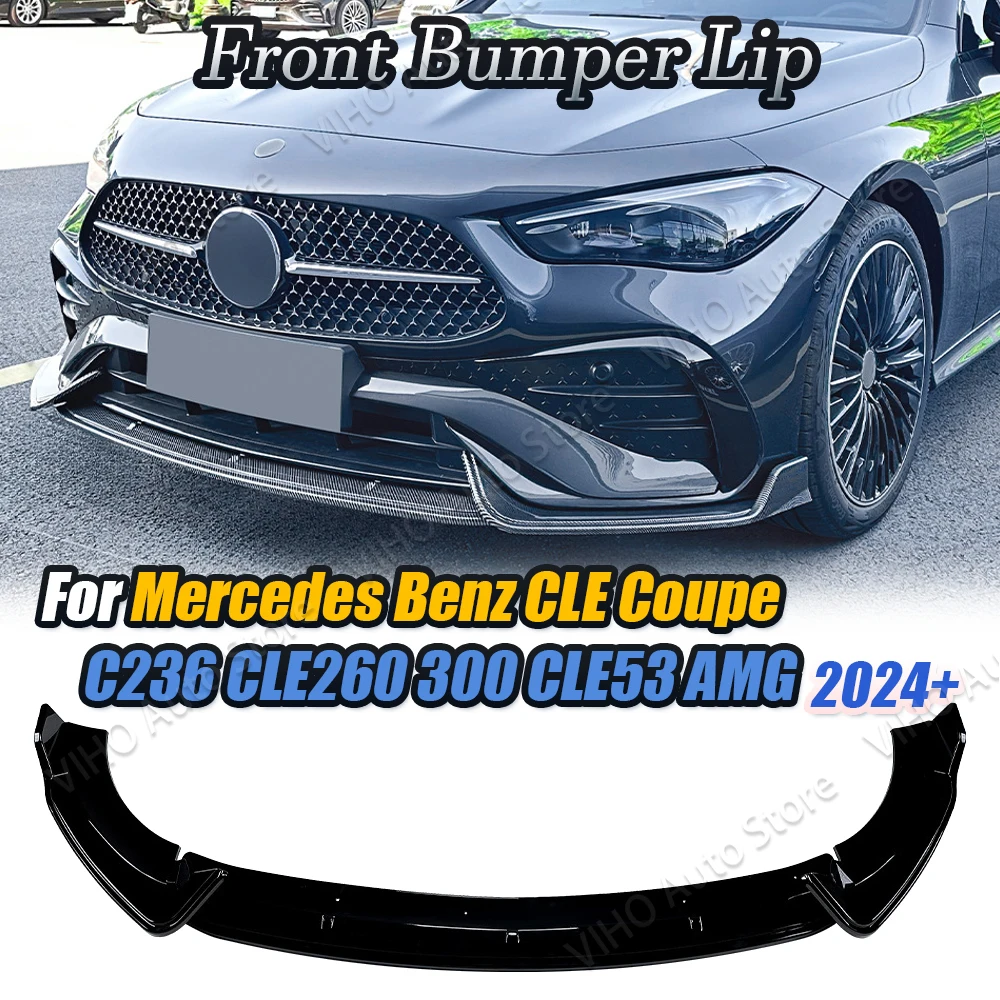 Für mercedes benz cle coupe c236 cle260 300 450 cle53 2024 auto front stoßstange lippen splitter diffusor body kit spoiler trim tuning Image