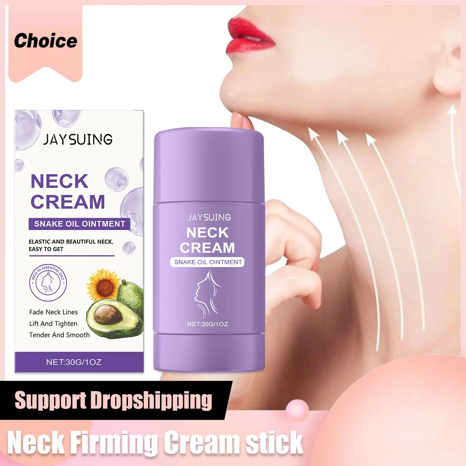 Straffende Creme für den Hals, Stickstraffung, Doppelkinn, glättet Falten, Anti-Aging-Lifting, reduziert den Ausschnitt, feuchtigkeitsspendende Hautpflege Image