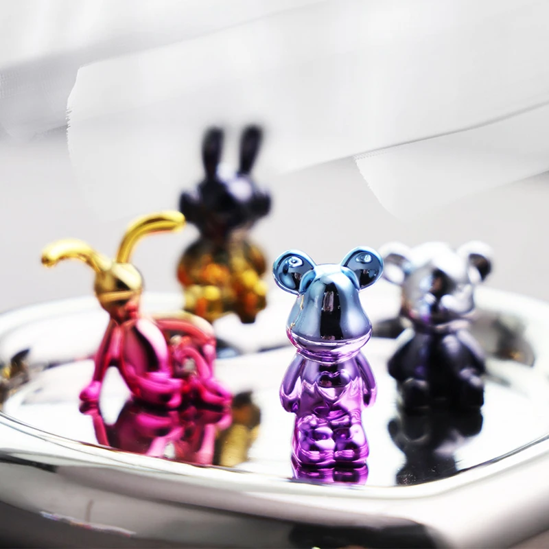 4 Stück niedliche Cartoon-Bär-Auto-Innendekoration, Auto-Mittelkonsolen-Ornamente Image