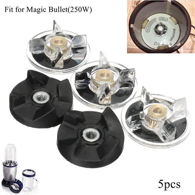 3PCS Kunststoff Getriebe Basis 2pcs Gummi Magic Bullet Ersatzteile für Entsafter Maschine Mixer 250W Ersatz