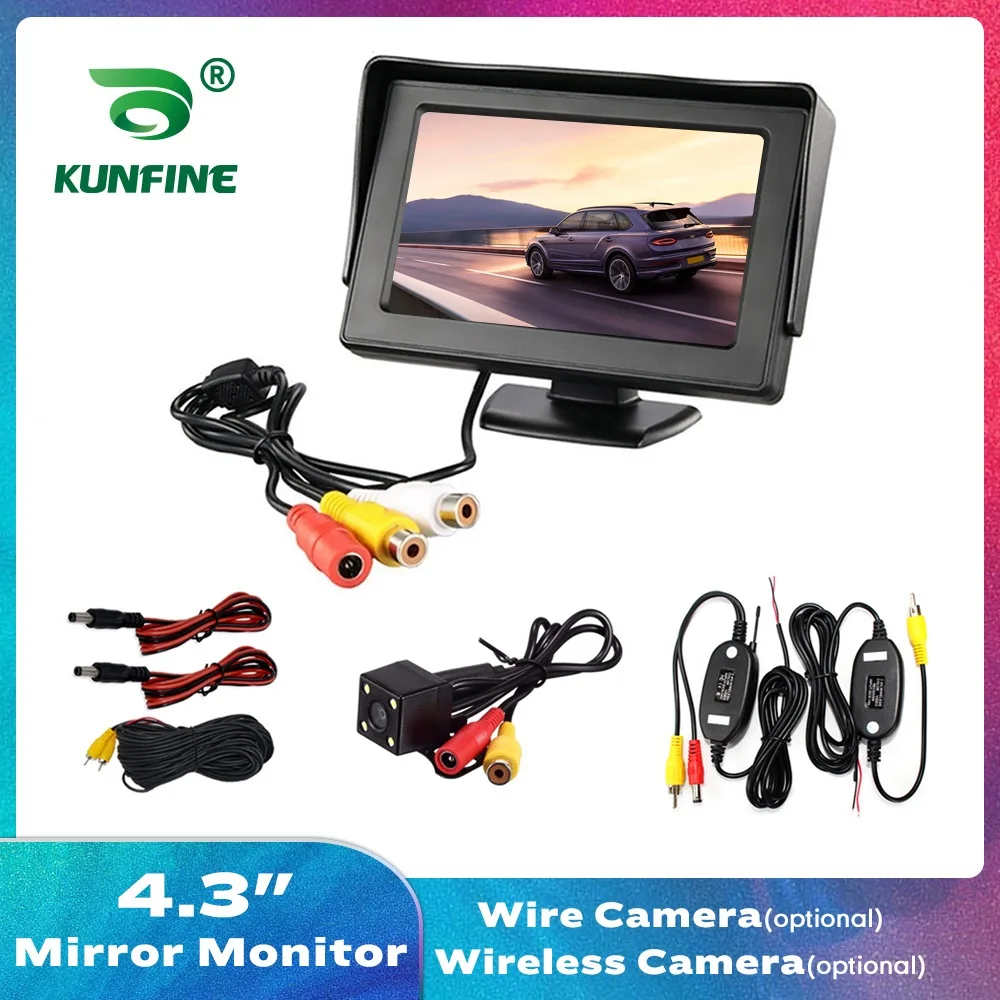 Drahtlose Auto Styling 4,3 zoll TFT LCD Bildschirm Auto Monitor Display für Rück Reverse Backup Kamera Auto TV Display