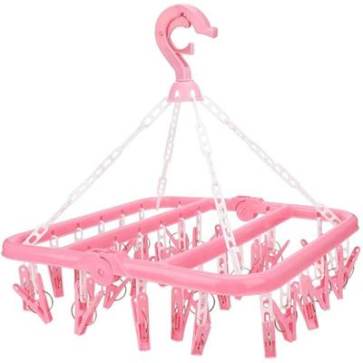 Memkey - Unterwäsche-Kleiderbügel mit 32 Clips, zum Aufhängen, Wäscheständer, faltbare Image