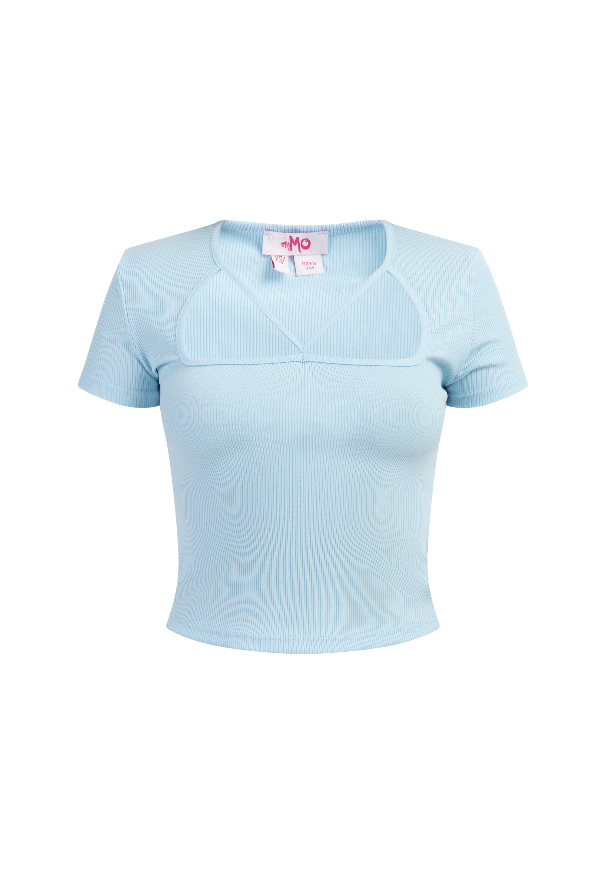 Mymo Rippstrick T-Shirt Damen hellblau Image