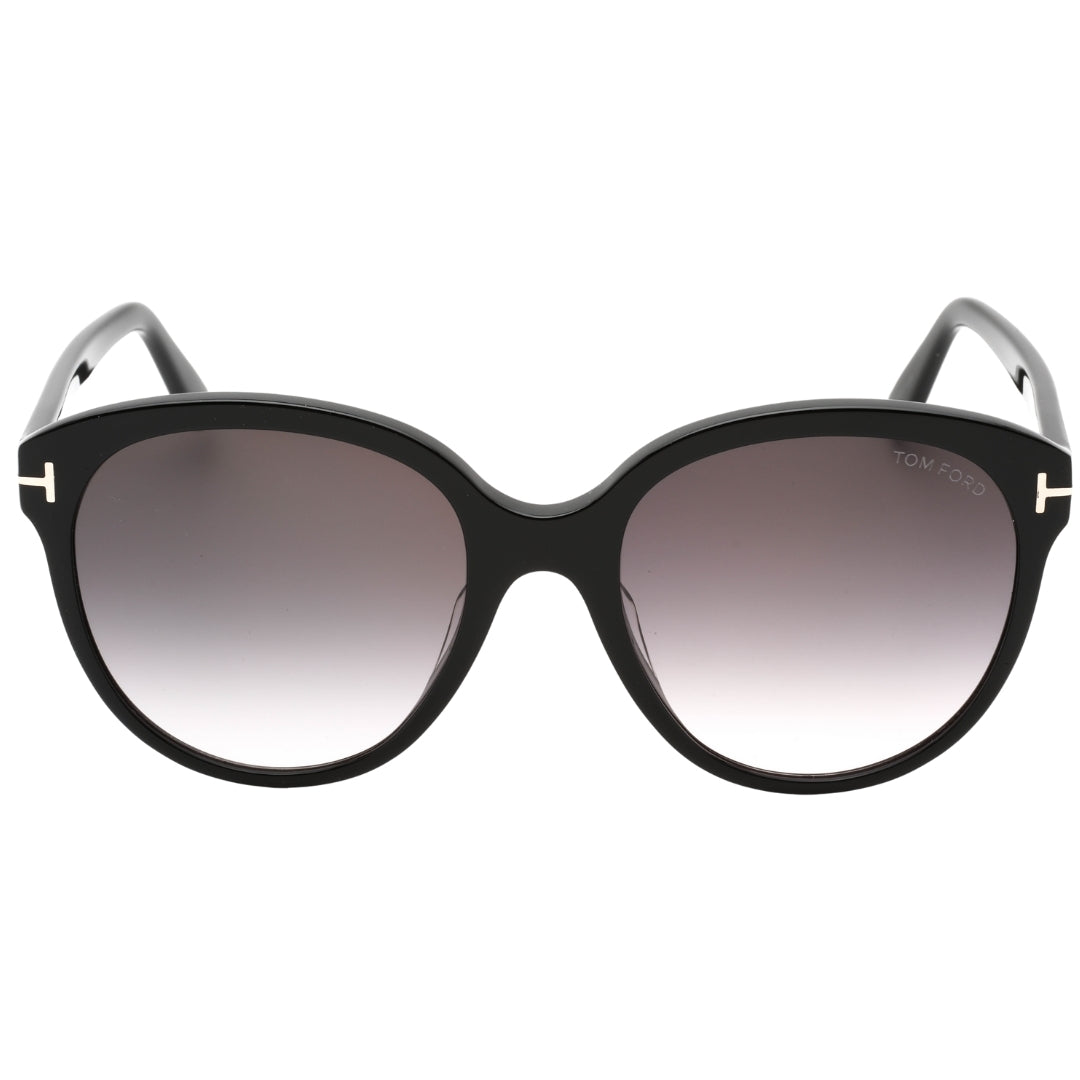 Tom Ford Gradient Smoke Lensed glanzend schwarze Kunststoff-Sonnenbrille Image