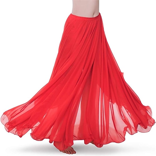 Chiffon-Bauchtanzrock für Frauen, Bauchtanzkostüm, Outfit, Tribal-Maxi-Röcke, einfarbiger Voile-Rock Image