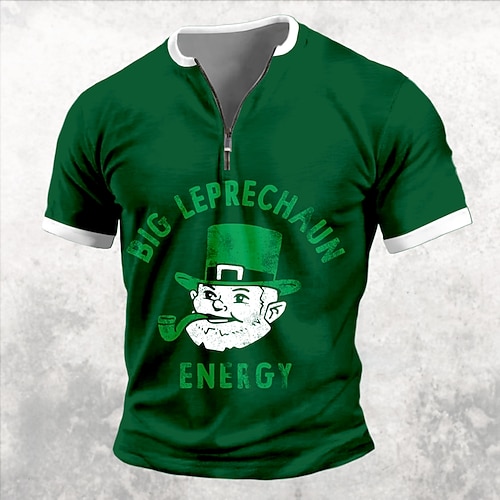 St. Patrick Männer Shamrock Irische T-Shirt Kurzarm T-Shirt 3D Druck Shirt Freizeit täglich Schwarz Grün Grau Frühling Sommer Bekleidung Apparel S M L XL XXL XXXL Image