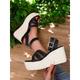 Women's Espadrille Platform Wedge Sandals – Open-Toe Ankle Strap Summer Shoes for Casual, Beach Vacation Wear