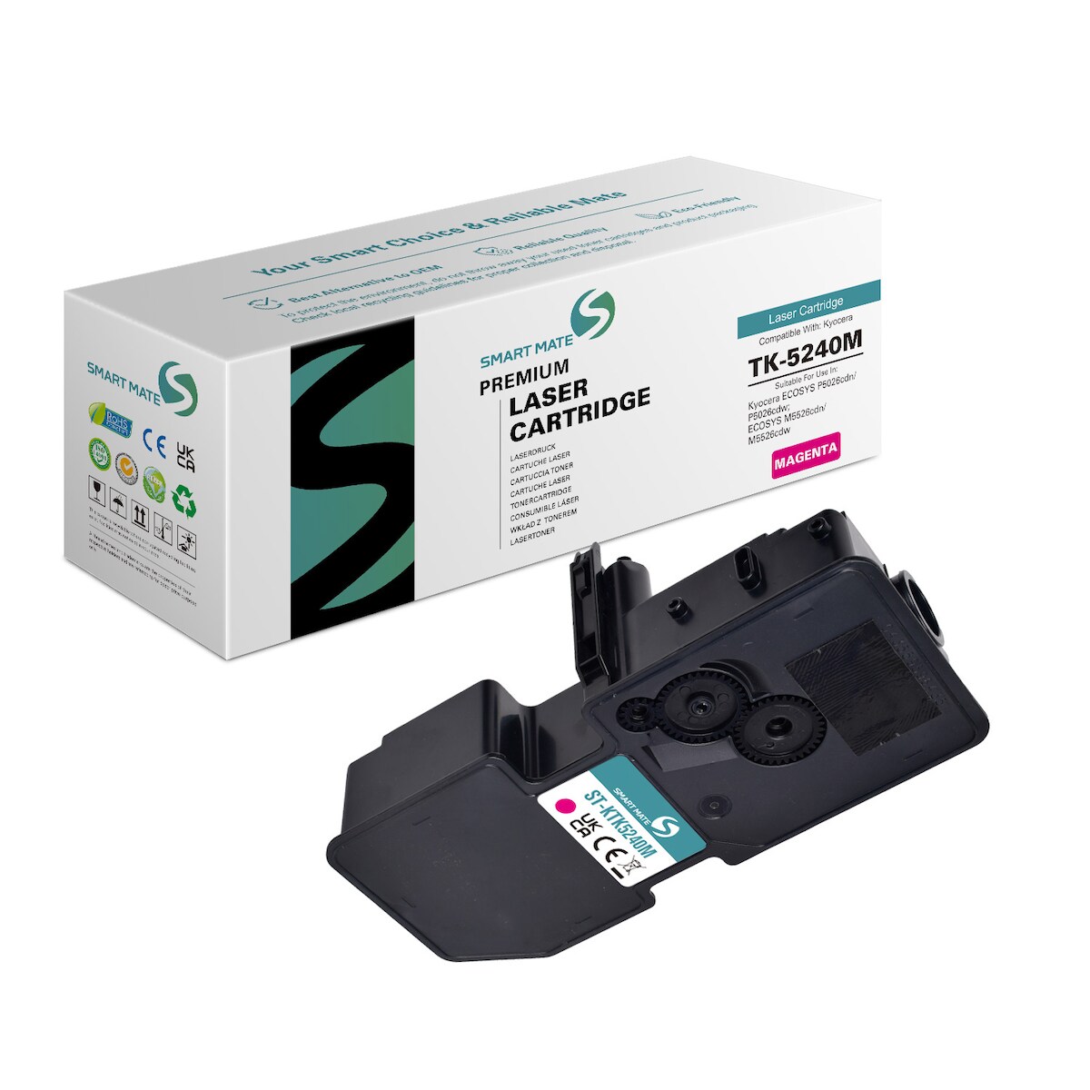 SmartMate wiederaufbereitete Laser Toner Patrone für Kyocera 1T02R7BNL0 (TK-5240M) Magenta Image