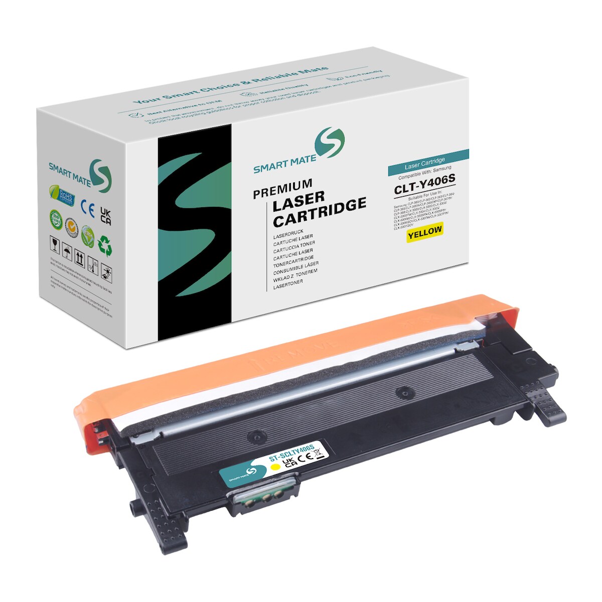 SmartMate wiederaufbereitete Laser Toner Patrone für Samsung SU462A (CLT-Y406S) Gelb Image