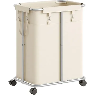 Laundry Basket with Wheels, 45 Gallons (170L) Rolling Laundry Hamper, Narrow Slim Laundry Sorter