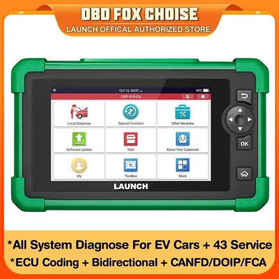 LAUNCH CRP919 EV OBD2 Scanner ECU Coding Bidirectional 43 Service CANFD DOIP FCA Diagnostic Tools