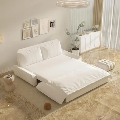 70.1" Futon Sofa Bed Queen Size, Pull Out Bed, 3-in-1 Convertible Sleeper Sofa with Cushion Armrest,