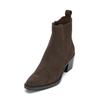 Chelseaboots MARC O'POLO "mit Innenzipper", Damen, Gr. 38, braun (schwarz braun), Obermaterial: 100% Leder (Rind), unifarben, Schuhe