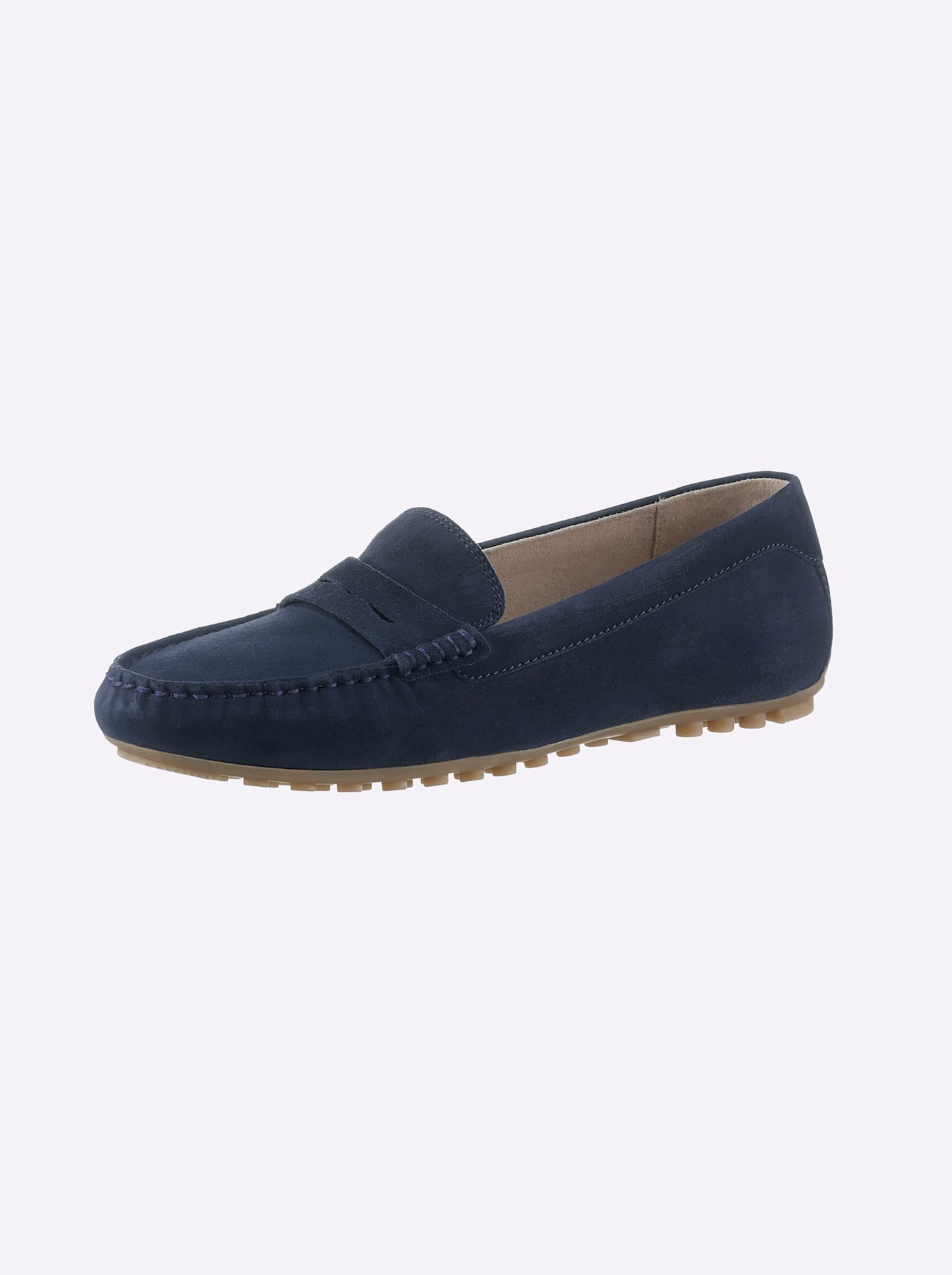 Slipper CAPRICE, Damen, Gr. 39, blau (marine), Veloursleder, Schuhe Slipper