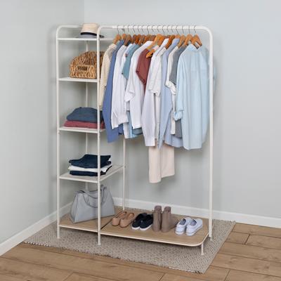Freestanding Clothing Rack With Shelves by Honey-Can-Do in White
