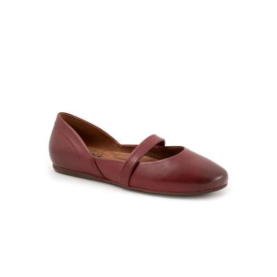 Wide Width Women's Samara Flat by SoftWalk in Dark Red (Size 9 1/2 W)