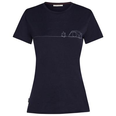 Icebreaker - Women's Merino150 TechLite S/S Single Line Camp - Merinoshirt Gr XS blau Image