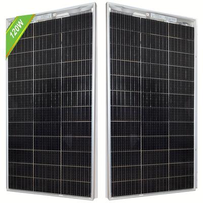 TEMU Bifacial Solar Panel 100w 18v Transparent Monocrystalline Solar Panel 30mm For 12v Batteries, Photovoltaics For Camper, Balcony System, Garden Shed, Boat Image
