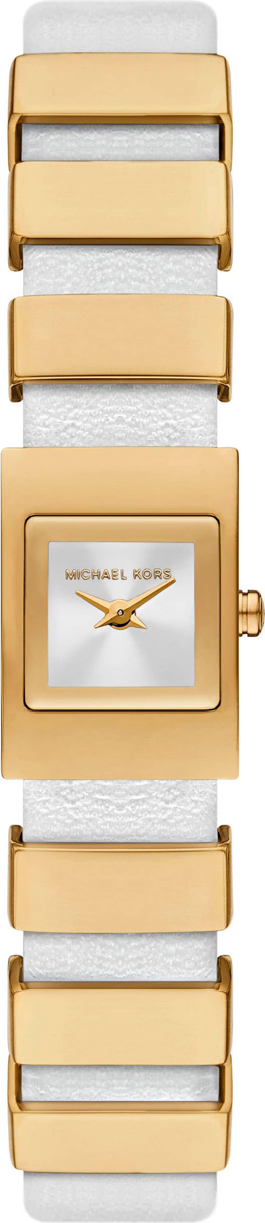 Quarzuhr MICHAEL KORS "DARRINGTON", weiß, gelbgoldfarben, Armbanduhren, Damen, Quarzuhr, Armbanduhr, Damenuhr, analog