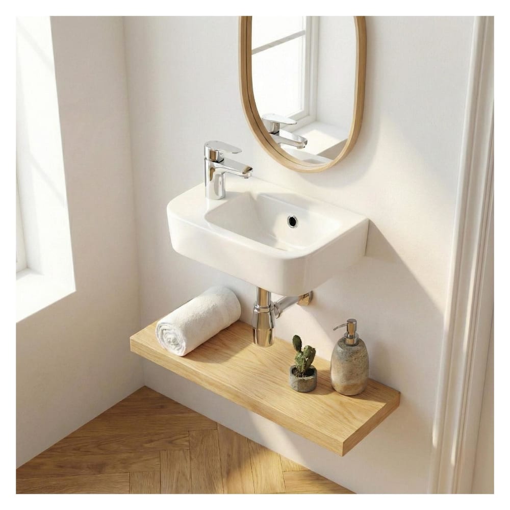 Vasque rectangulaire à poser en céramique blanche 43 x 26,5 cm