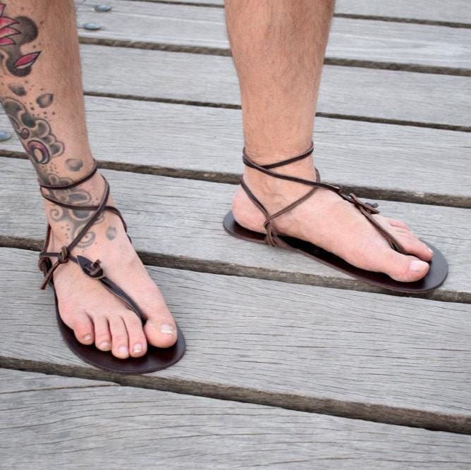Sandali Barefoot, Sandali da uomo, Sandali nuovi, Barefoot, Sandali marroni Barefoot, Sandali estivi, Sandali Huarache, Sandali da spiaggia, Sandali S