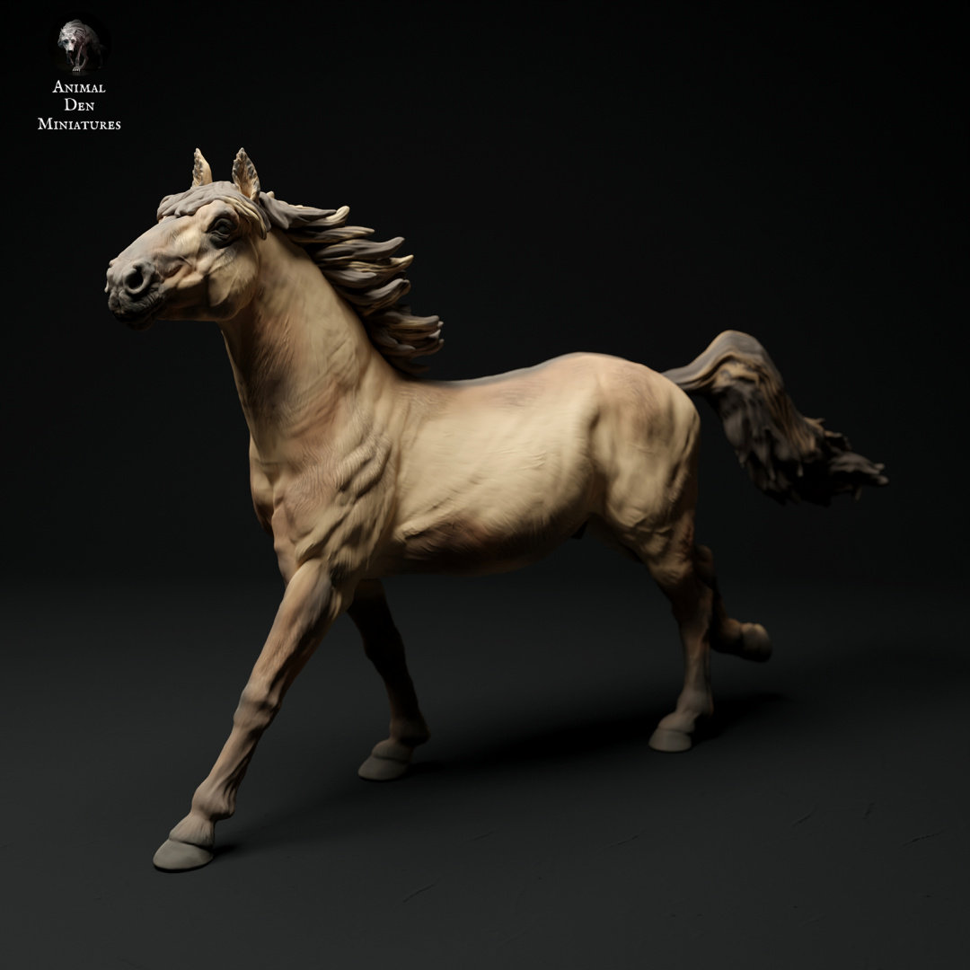 Modello di animale realistico in scala 1/24 di Konik Horse stampato in 3D / Pezzo decorativo da esposizione / Figurina di compagno di bestia / Miniatu