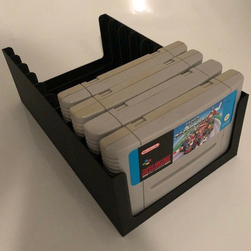 Vassoio per cartucce di gioco Super Nintendo SNES (contiene 10) Supporto/Supporto/Conservazione/Scatola/Custodia