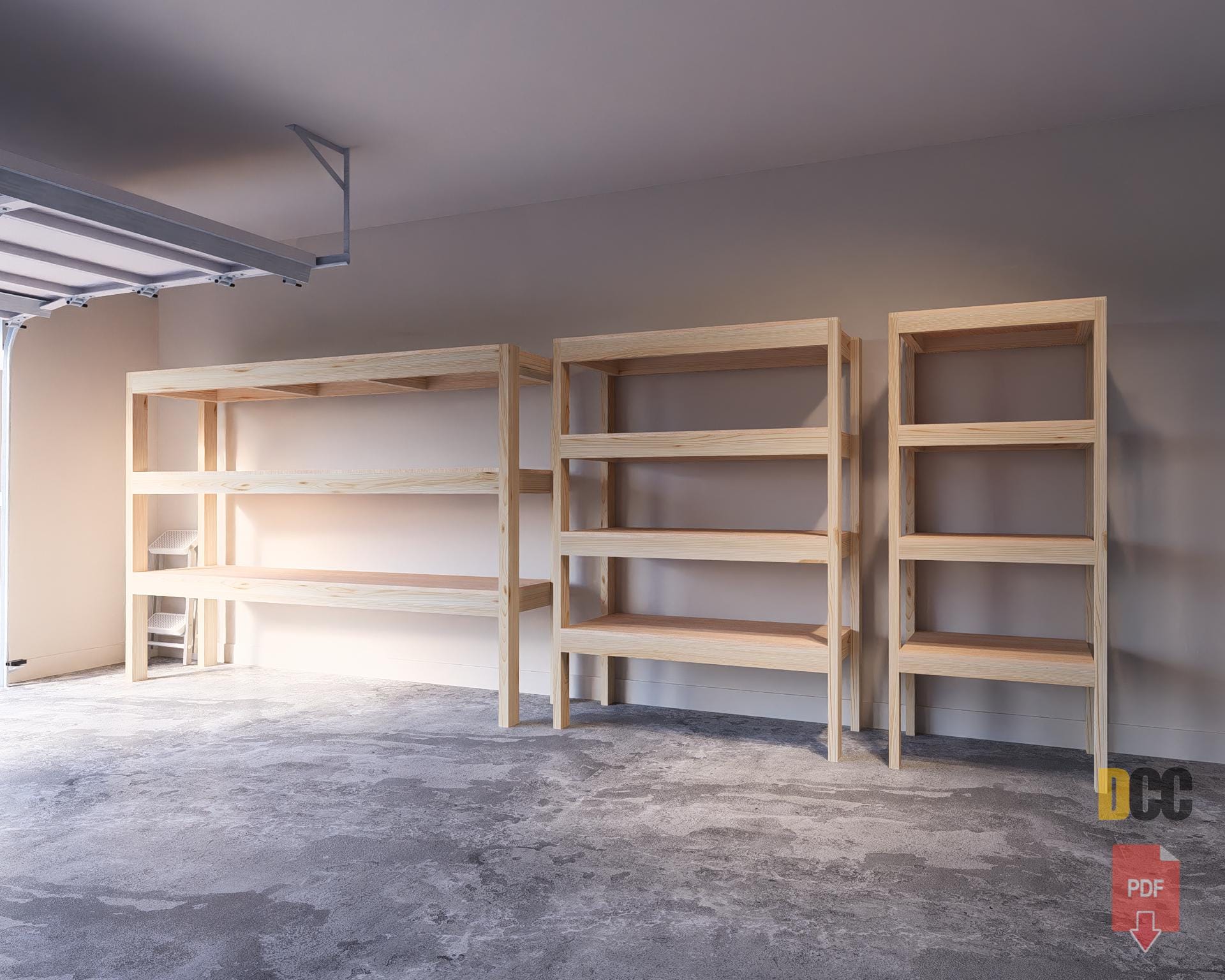 Scaffali da garage - Progetto/PDF Scaffali da garage fai da te - Scaffale da garage fai da te - Stoccaggio da garage fai da te - Piani di organizzazio