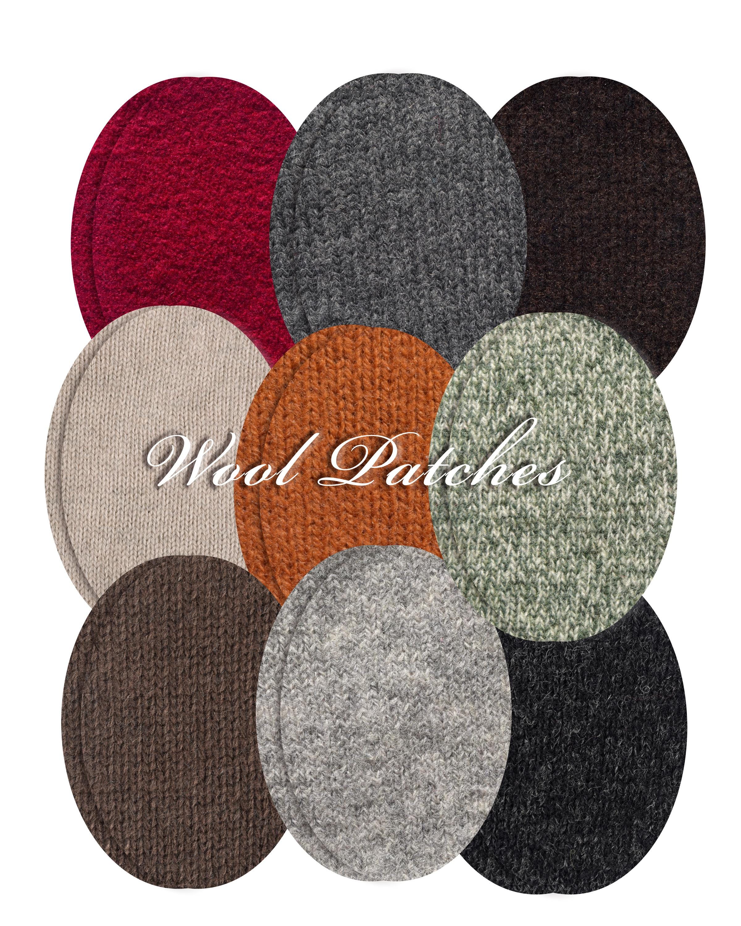 2 toppe per maglioni in cashmere | Toppe per gomiti | Toppe lavorate a maglia | Da cucire | Per riparare maglioni | Toppe in lana