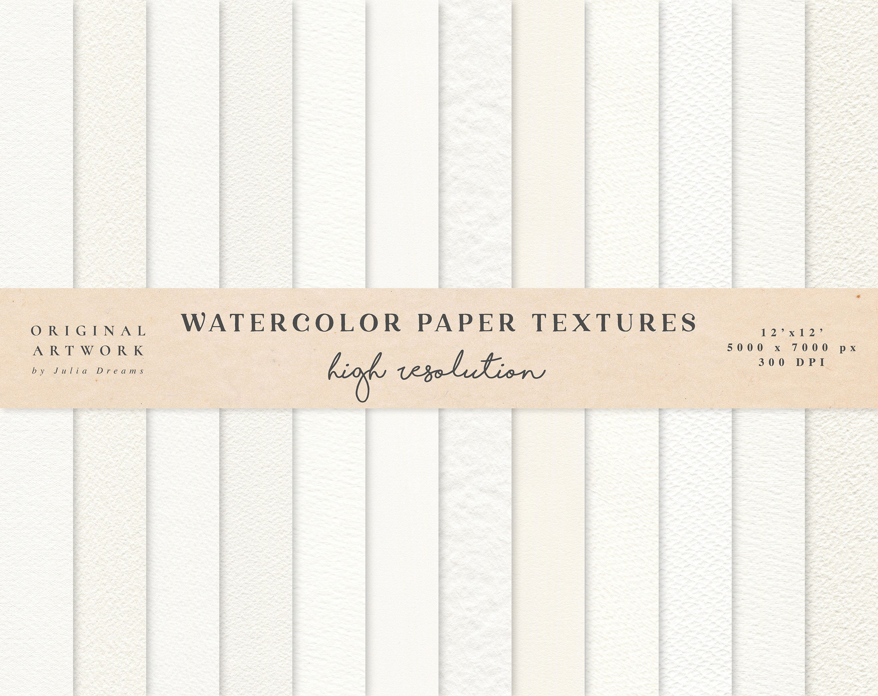 Carte digitali per acquerelli - Texture di carta per acquerelli - Sfondo digitale in carta - Texture di carta bianca - Clipart di carta per album digi