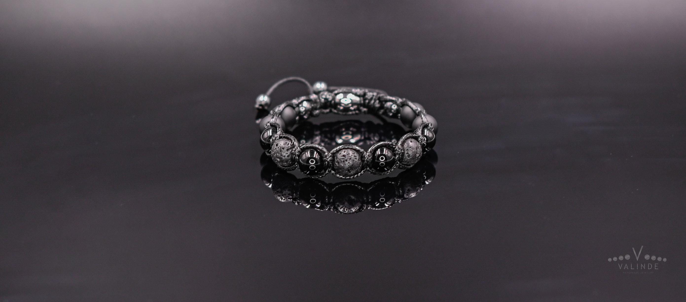 Bracciale in agata da uomo, bracciale nero, bracciale con perline di onice, regalo per uomo, bracciale con pietre preziose, bracciale con perline, bra