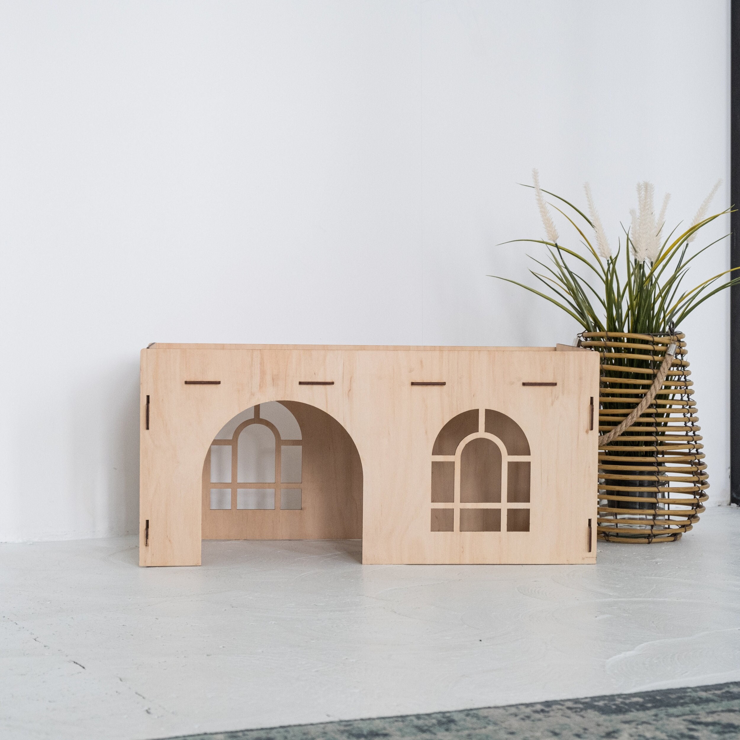 Castello per conigli, Casetta in legno per conigli, Casetta moderna per conigli, Casetta da interno per conigli, Mobili per conigli, Casetta da gioco