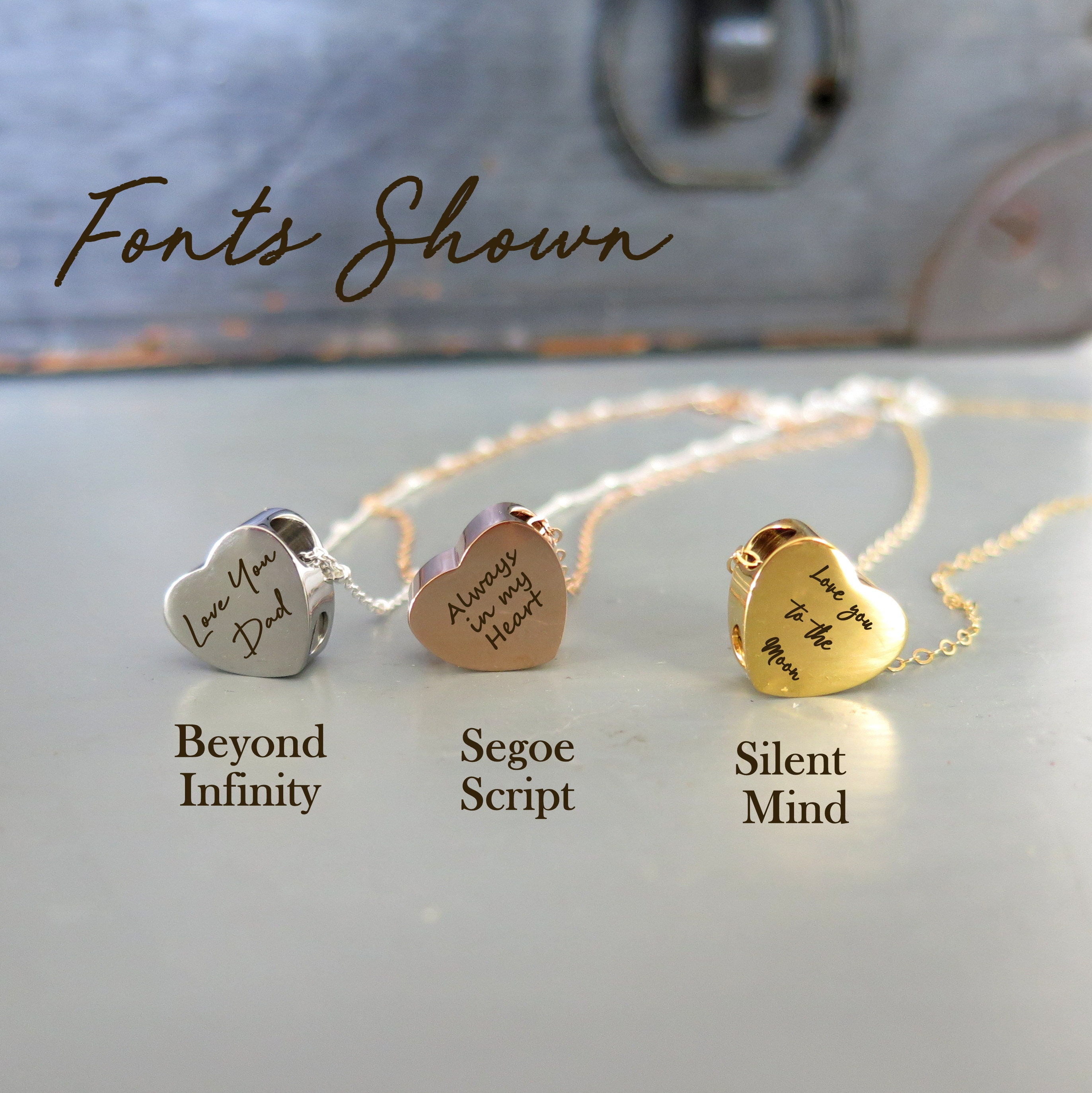 Collana con urna a forma di cuore galleggiante per ceneri di cremazione - Gioiello commemorativo personalizzato in argento sterling, oro, oro rosa rie