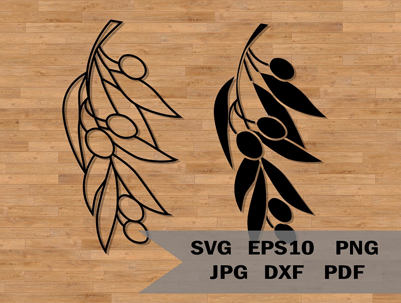 Modello di rami d'ulivo SVG, elemento di design del logo, clipart del planner, ulivo SVG, silhouette di ulivo, botanica SVG, SVG per Cricut e Silhouet