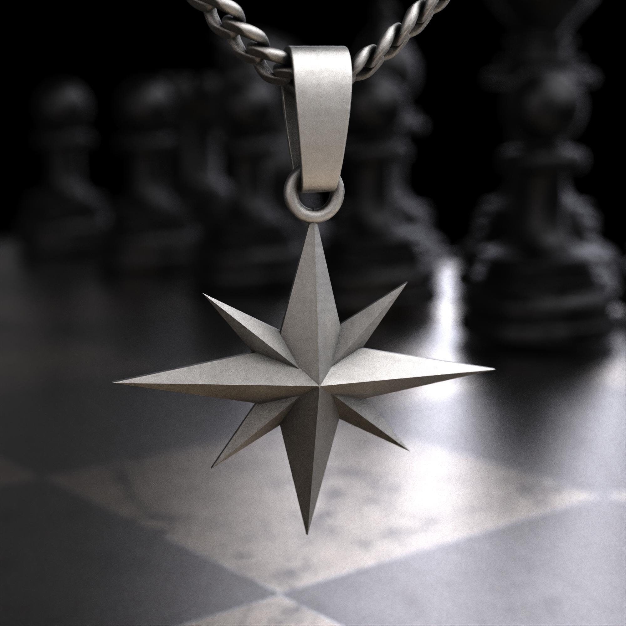 Collana Stella Polare in Argento Sterling, Ciondolo Stella Celeste, Gioielli Stella Polare in Argento, Delicata Collana Stella Regalo per gli Amanti d