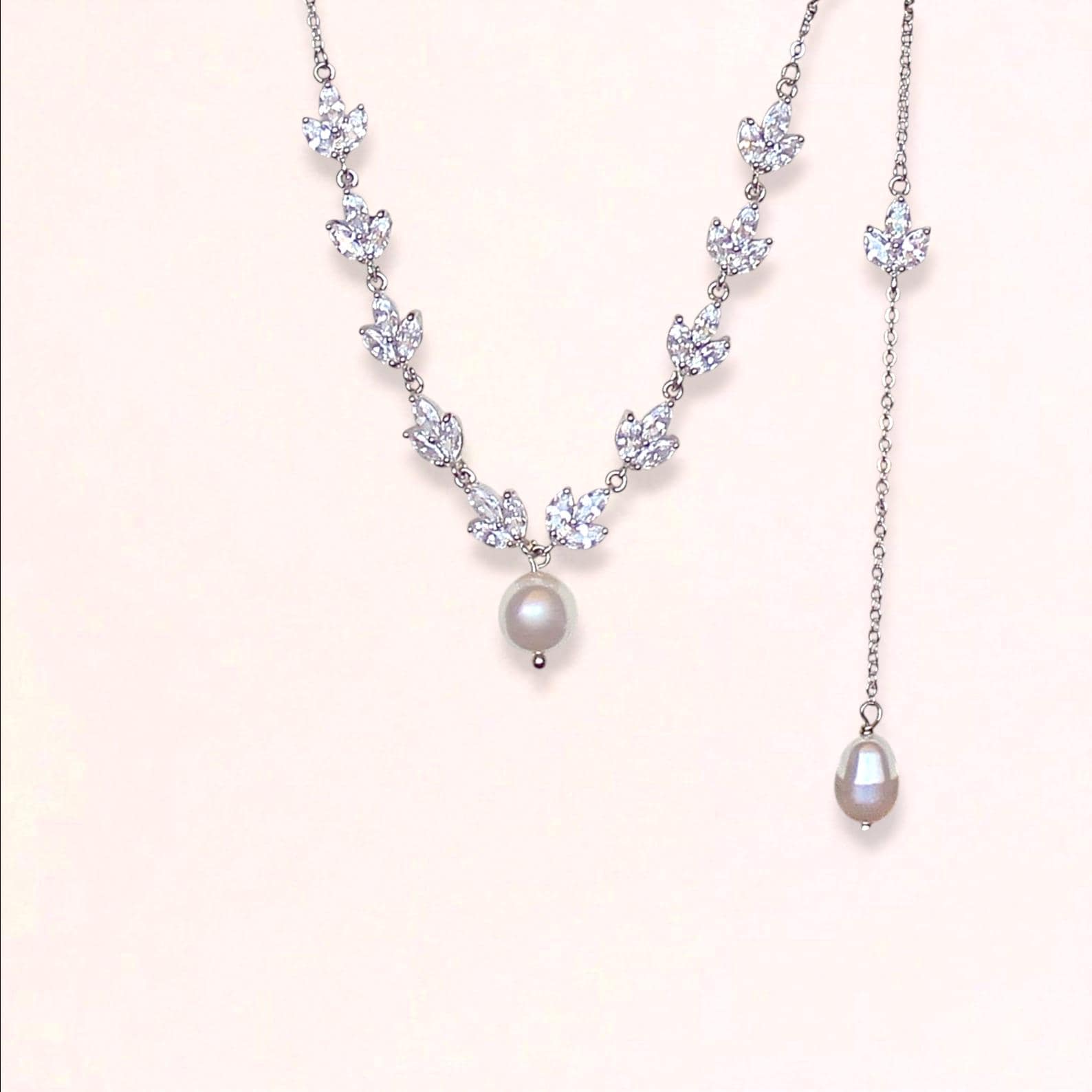 Collana posteriore da sposa, collana da sposa in cristallo, gioielli da sposa, collana da sposa, gioielli da sposa, collana da sposa, HAYLEY BD